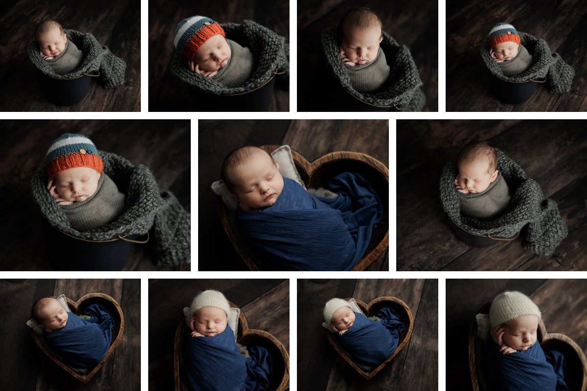 Stephenville newborn baby swaddled photo session in blue